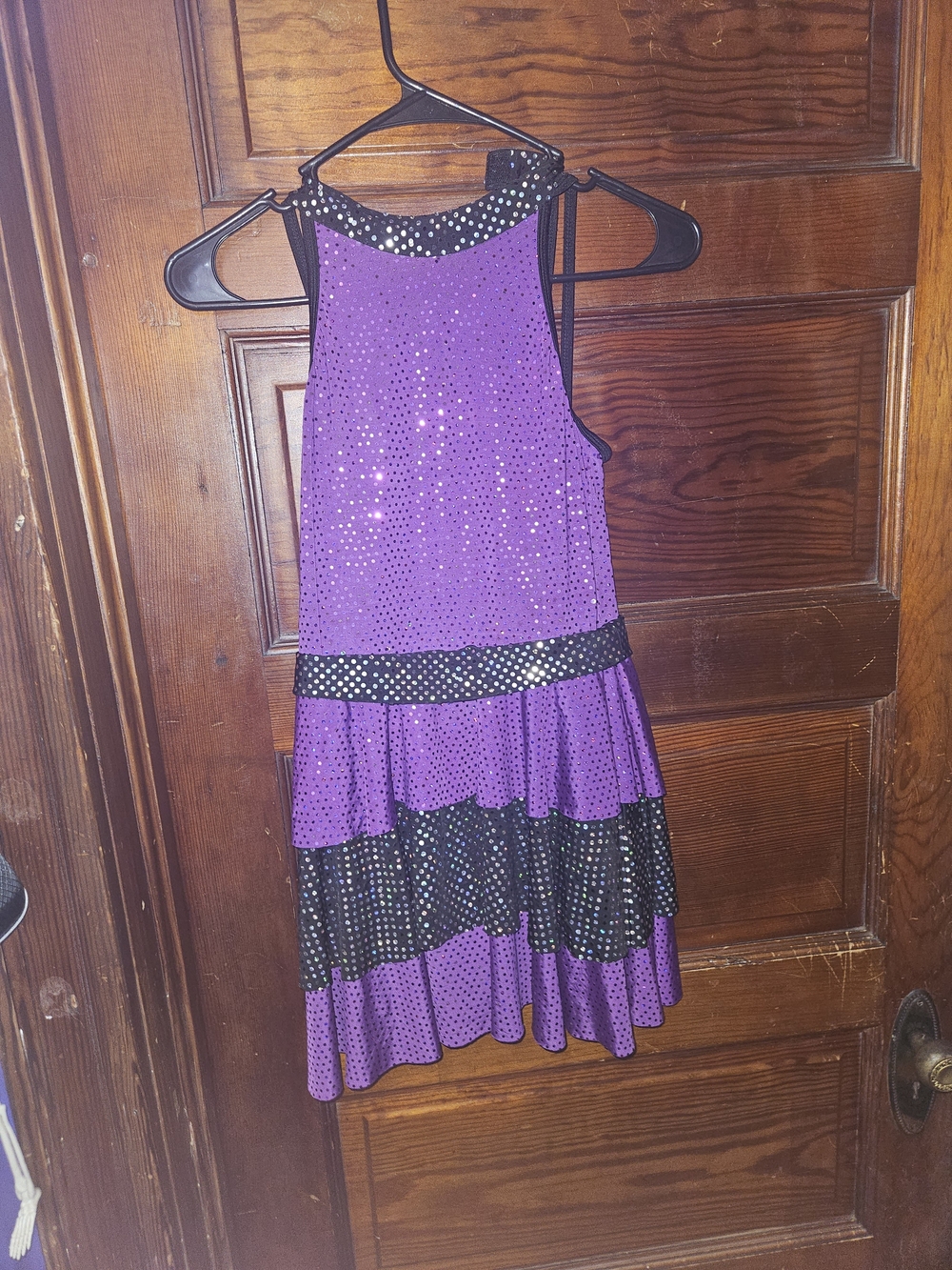 Revolution Purple and Black Sequined Dance Costume